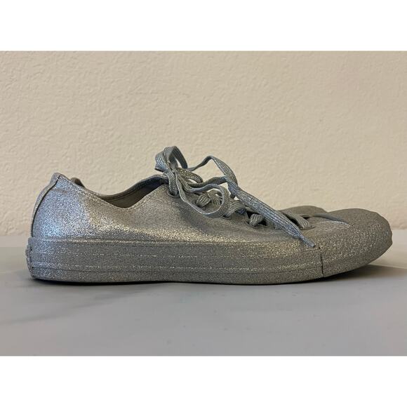 Converse Glitter Low Top Sneakers Shoes Womens Size 10 Silver Y2K - Picture 12 of 12
